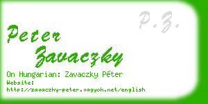 peter zavaczky business card