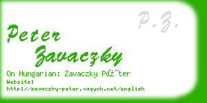 peter zavaczky business card